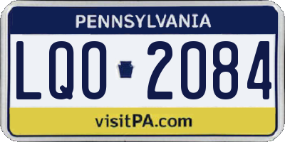 PA license plate LQO2084