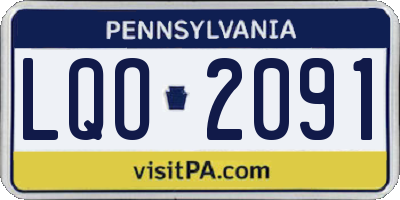 PA license plate LQO2091