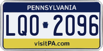 PA license plate LQO2096