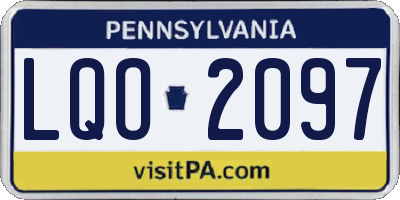 PA license plate LQO2097