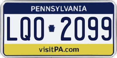 PA license plate LQO2099