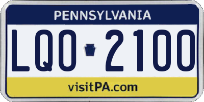 PA license plate LQO2100