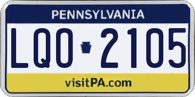 PA license plate LQO2105