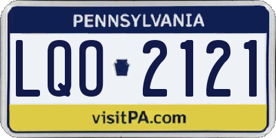 PA license plate LQO2121