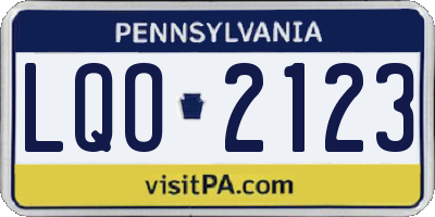 PA license plate LQO2123
