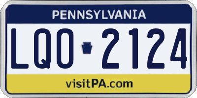PA license plate LQO2124