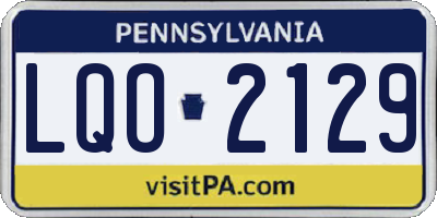 PA license plate LQO2129