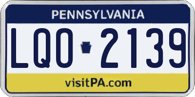 PA license plate LQO2139