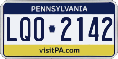 PA license plate LQO2142