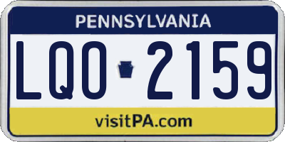 PA license plate LQO2159