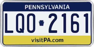 PA license plate LQO2161