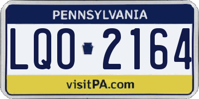 PA license plate LQO2164
