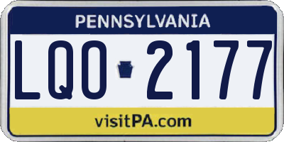 PA license plate LQO2177
