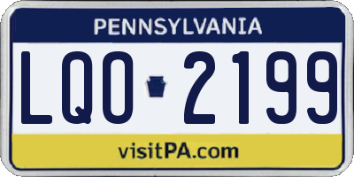 PA license plate LQO2199