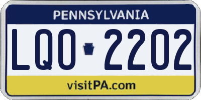 PA license plate LQO2202