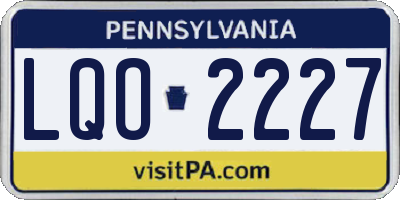 PA license plate LQO2227