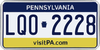 PA license plate LQO2228