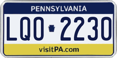 PA license plate LQO2230