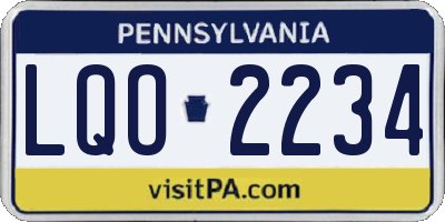 PA license plate LQO2234