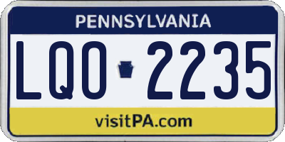 PA license plate LQO2235