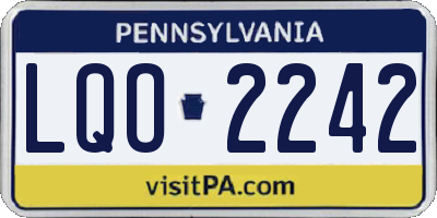 PA license plate LQO2242