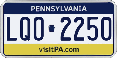 PA license plate LQO2250