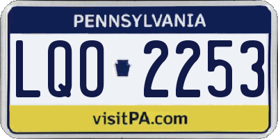 PA license plate LQO2253