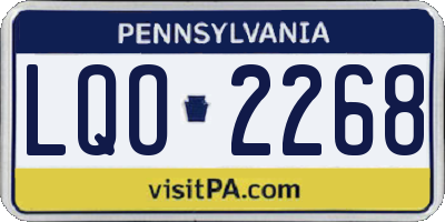 PA license plate LQO2268