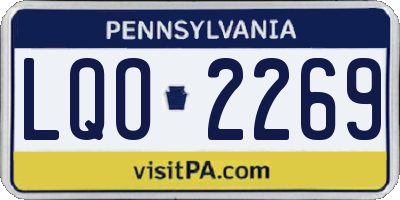 PA license plate LQO2269