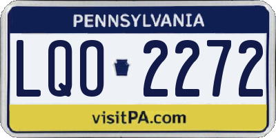 PA license plate LQO2272