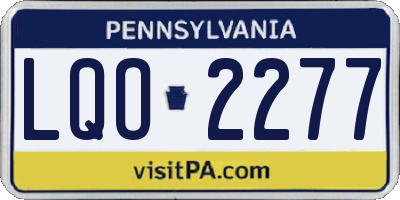 PA license plate LQO2277