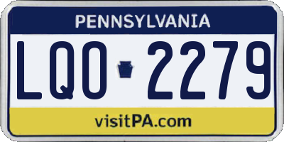 PA license plate LQO2279