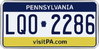 PA license plate LQO2286