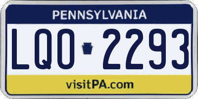PA license plate LQO2293