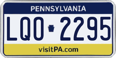 PA license plate LQO2295