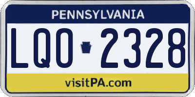 PA license plate LQO2328
