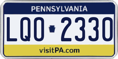 PA license plate LQO2330
