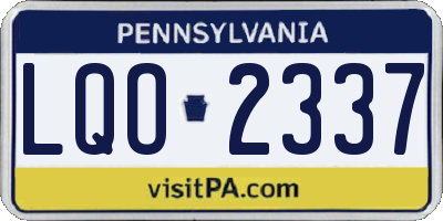 PA license plate LQO2337