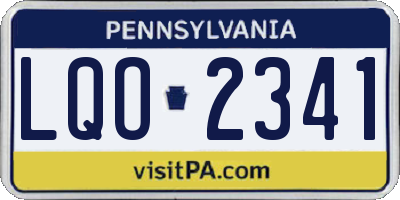 PA license plate LQO2341