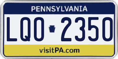 PA license plate LQO2350