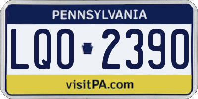 PA license plate LQO2390