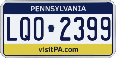 PA license plate LQO2399
