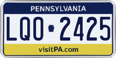 PA license plate LQO2425