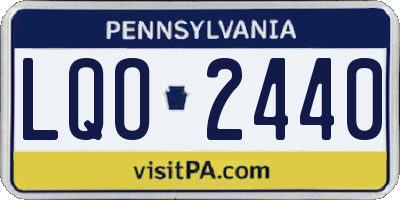 PA license plate LQO2440