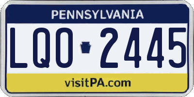 PA license plate LQO2445