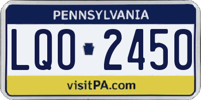 PA license plate LQO2450