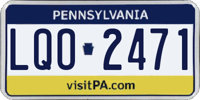 PA license plate LQO2471