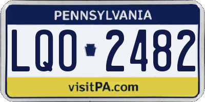 PA license plate LQO2482