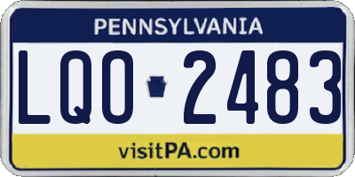 PA license plate LQO2483
