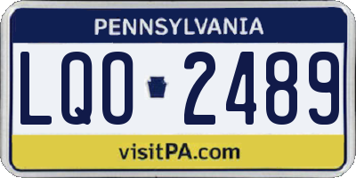 PA license plate LQO2489